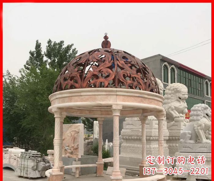 运城小区欧式圆顶凉亭石雕_1