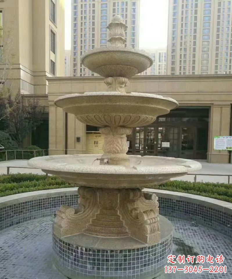 运城小区喷泉石雕 (2)
