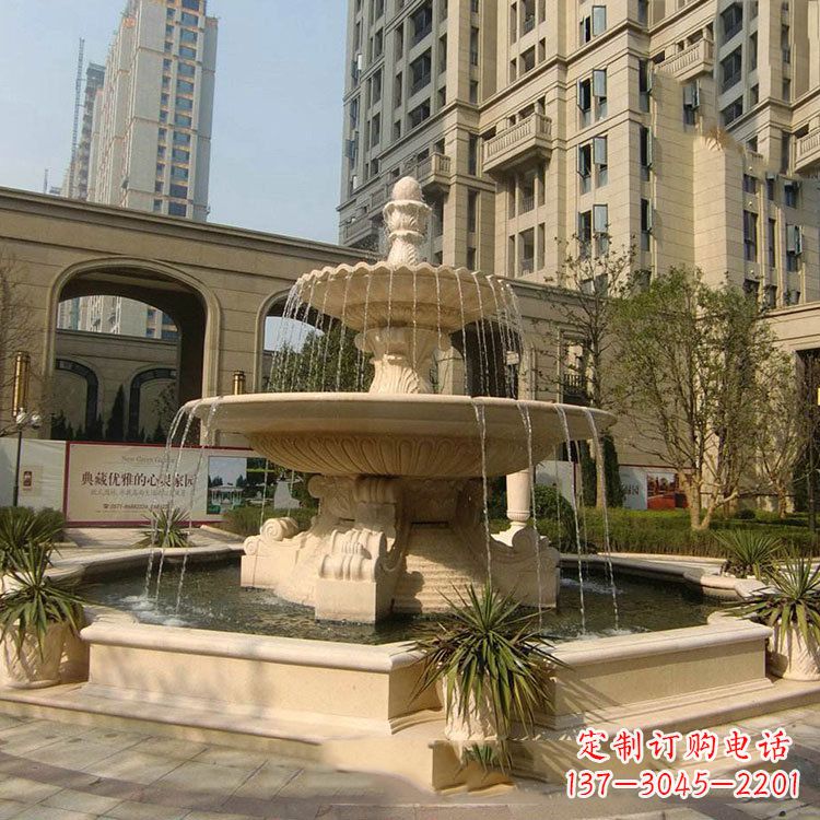 运城小区庭院石雕欧式喷泉