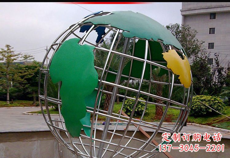 运城校园不锈钢地球仪造型雕塑