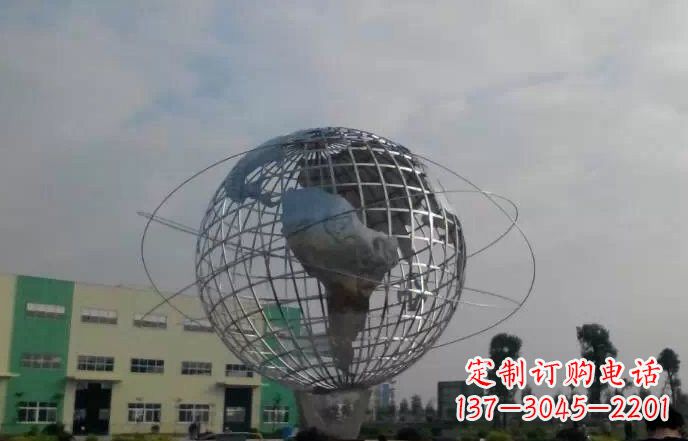 运城校园不锈钢地球仪雕塑222