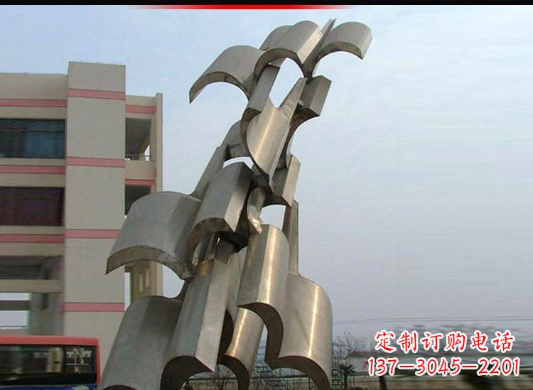 运城校园不锈钢书本景观雕塑