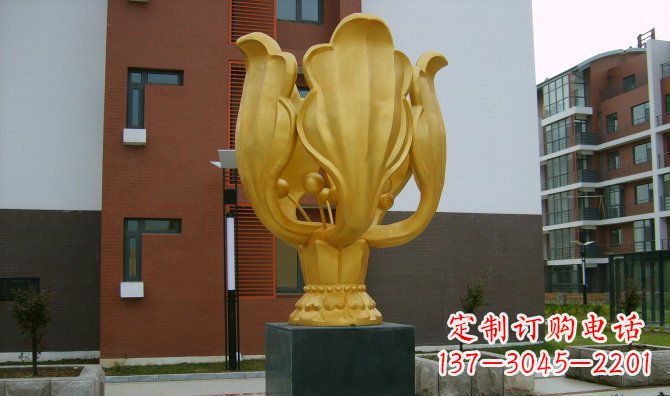 运城校园不锈钢紫荆花雕塑