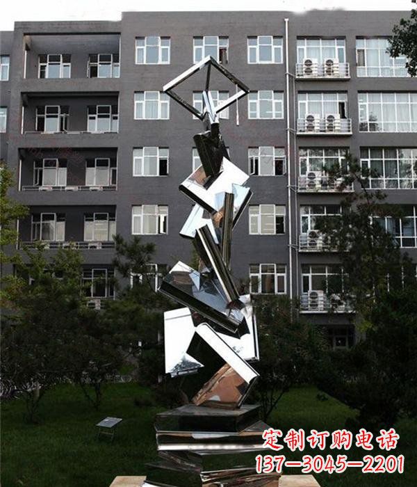 运城校园抽象不锈钢书籍雕塑