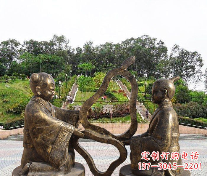 运城校园抽象孔融让梨铜雕