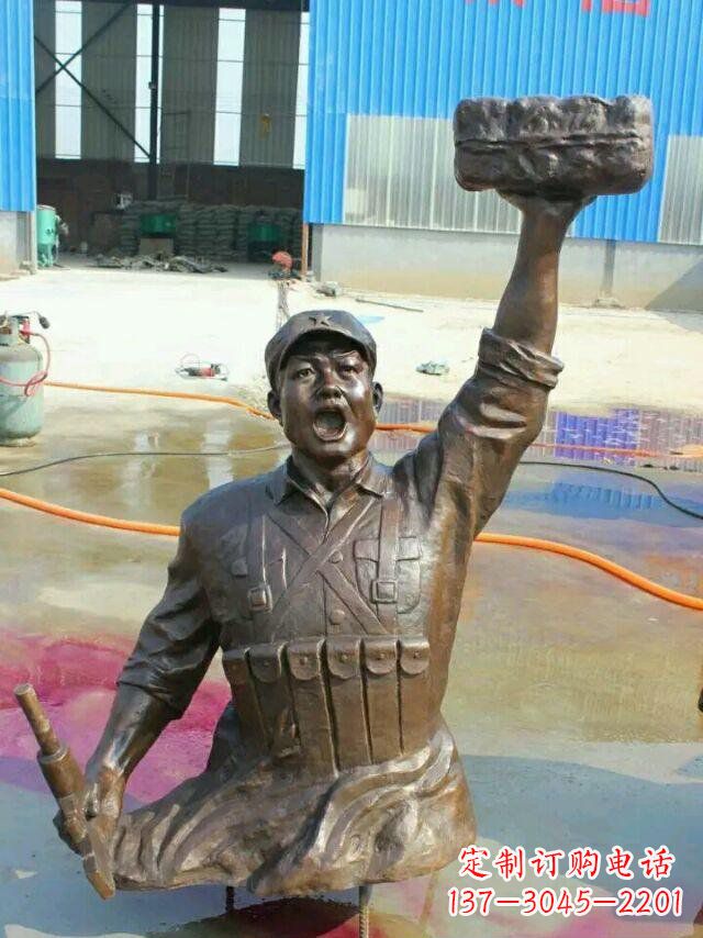 运城校园董存瑞名人铜雕