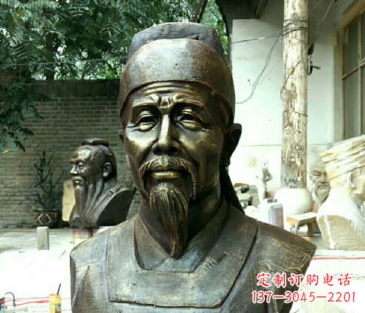 运城校园杜甫胸像铜雕