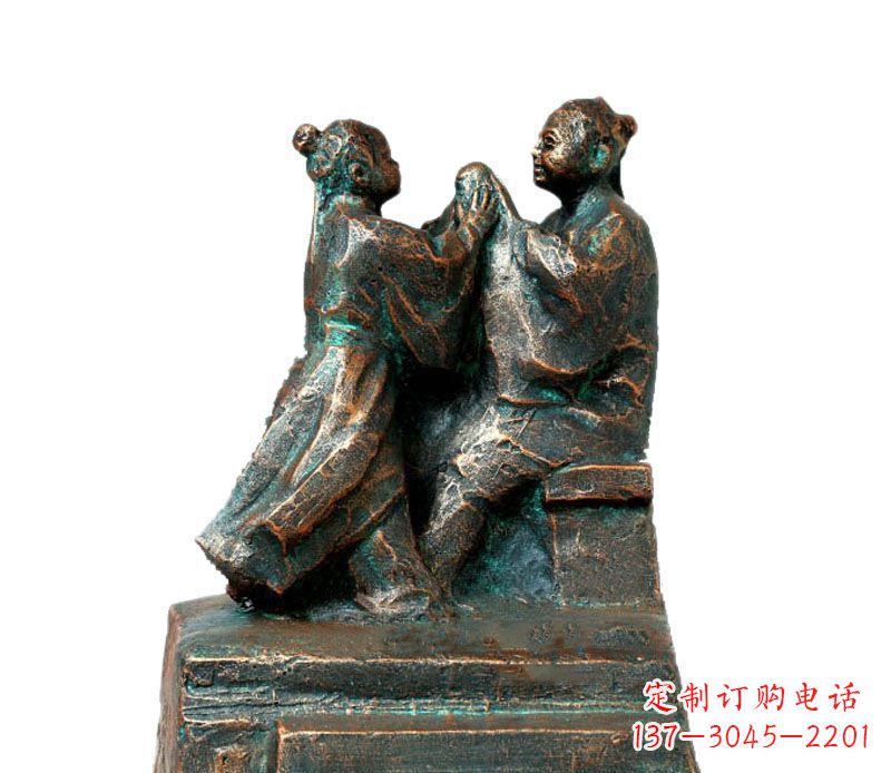 运城校园古代孔融让梨人物铜雕