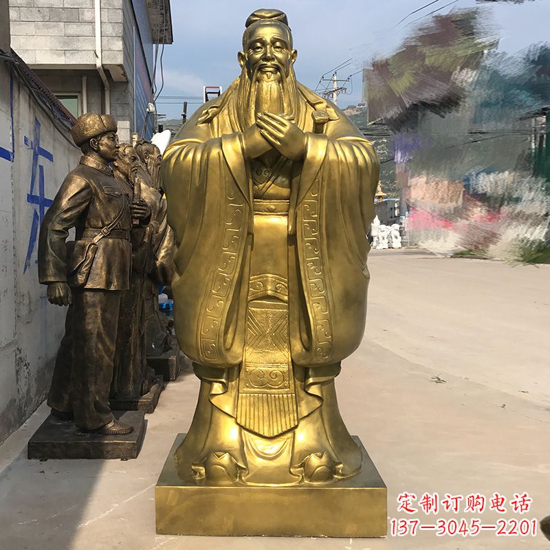 运城校园孔子铜雕像