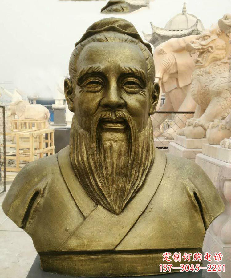 运城校园孔子胸像铜雕