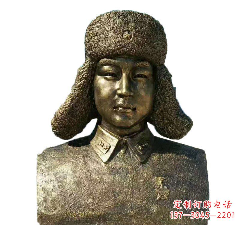 运城校园雷锋头像铜雕