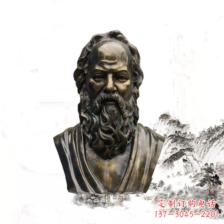 运城校园名人苏格拉底头像雕塑