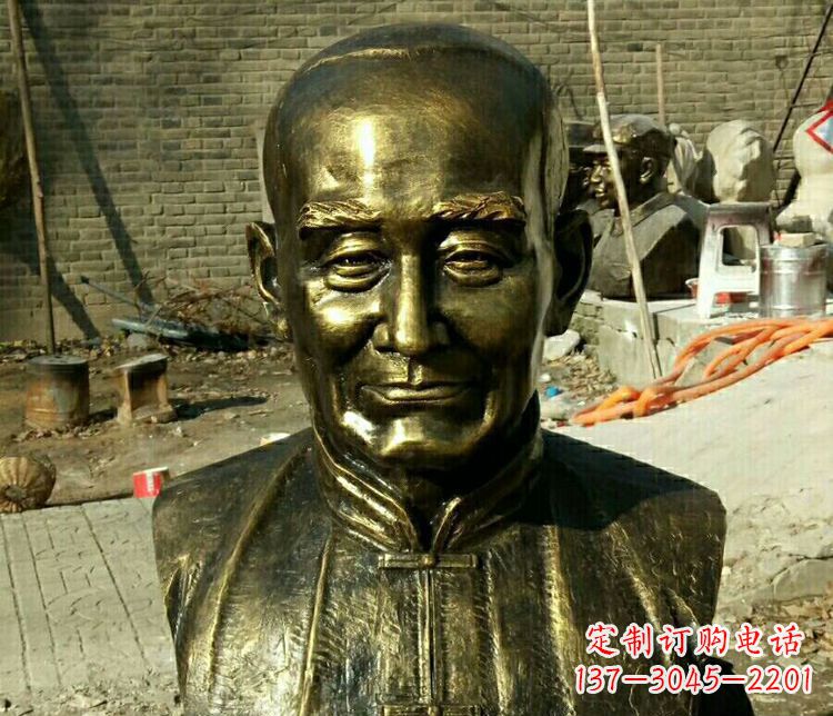 运城校园名人叶圣陶胸像铜雕