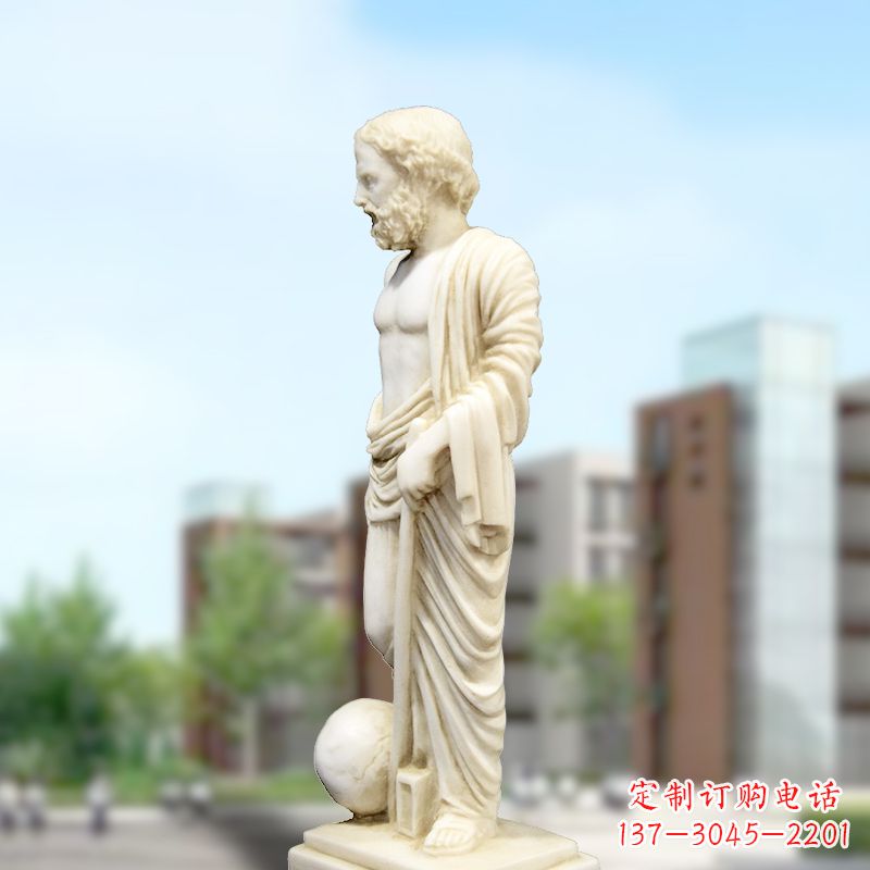 运城校园名人著名物理学家阿基米德石雕塑像