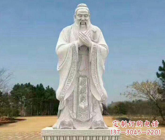 运城校园人物大理石孔子石雕 (2)