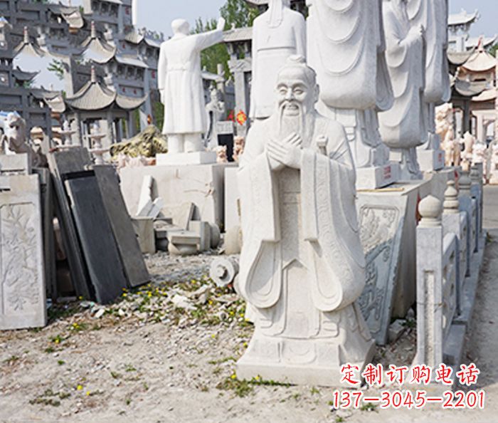 运城校园人物孔子石雕 (3)