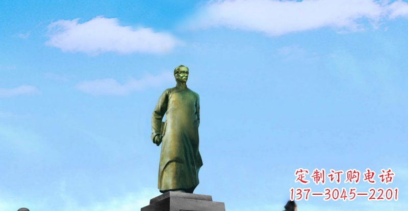 运城校园朱自清近代名人铜雕