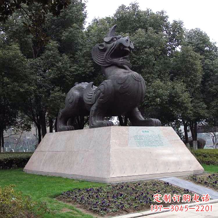 运城獬豸神兽雕塑-公园上古神兽景观雕塑