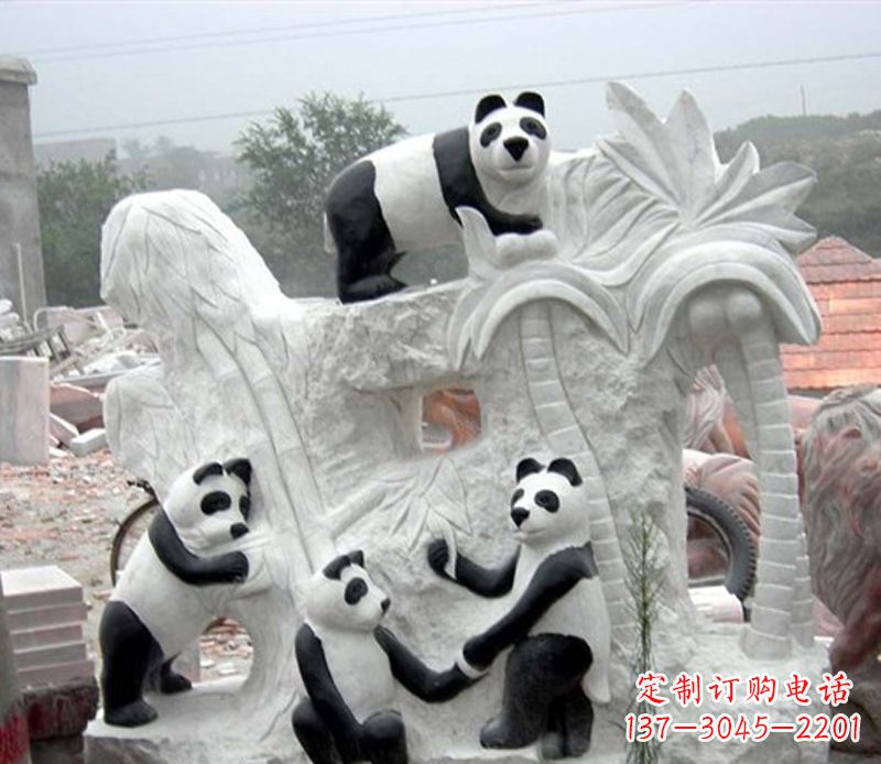 运城熊猫动物景观石雕