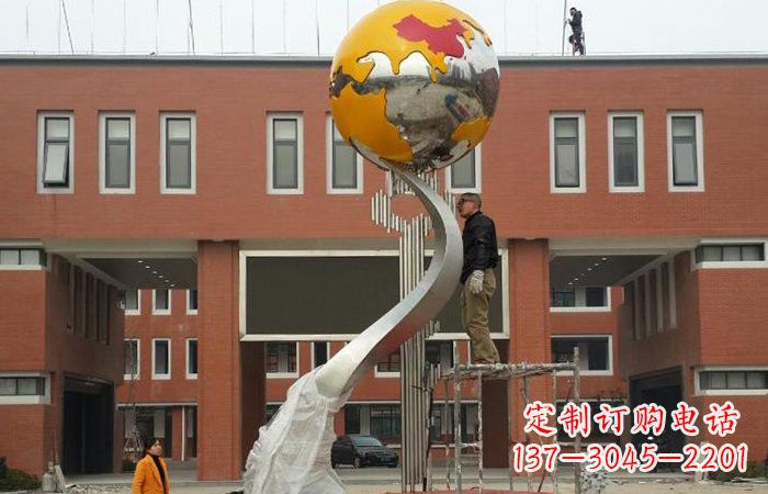 运城学校不锈钢地球雕塑