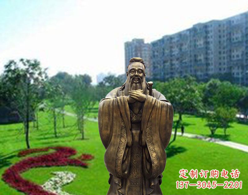 运城学校孔子行教像铜雕