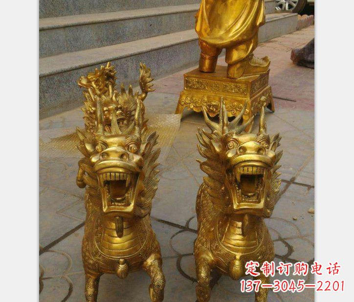 运城银行铜雕麒麟雕塑