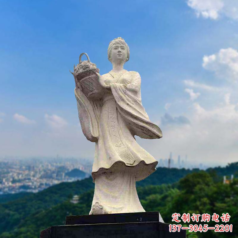 运城虞姬景观石雕像-景区园林古代美女雕塑