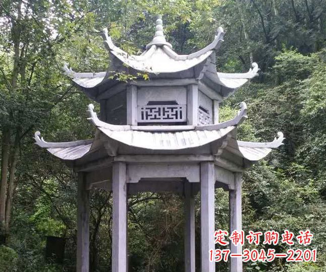运城园林仿古石凉亭景观石雕 (3)