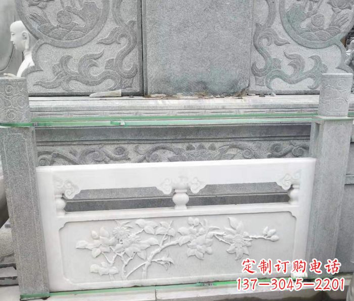 运城园林汉白玉石浮雕栏板 (3)