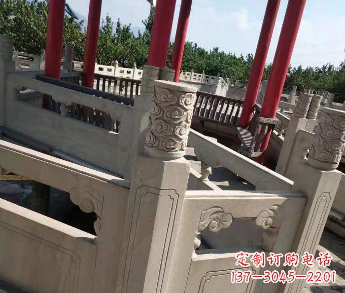 运城园林景观大理石桥栏板石雕 (3)