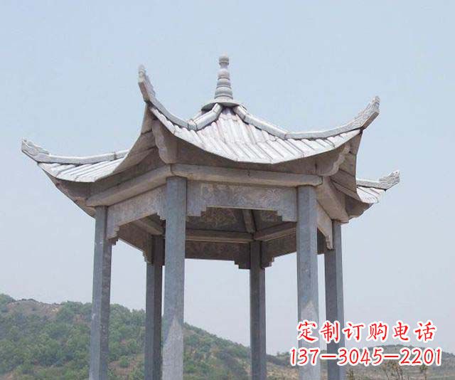 运城园林景观单层石雕凉亭 (2)