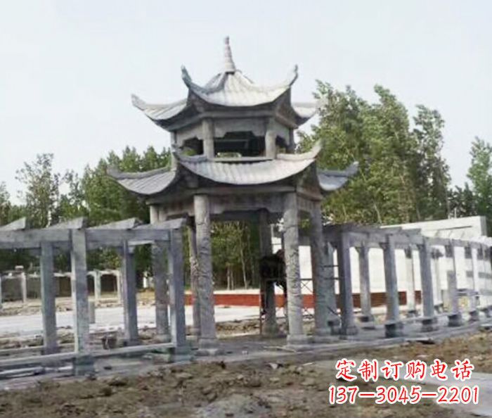 运城园林景观多层凉亭石雕 (2)