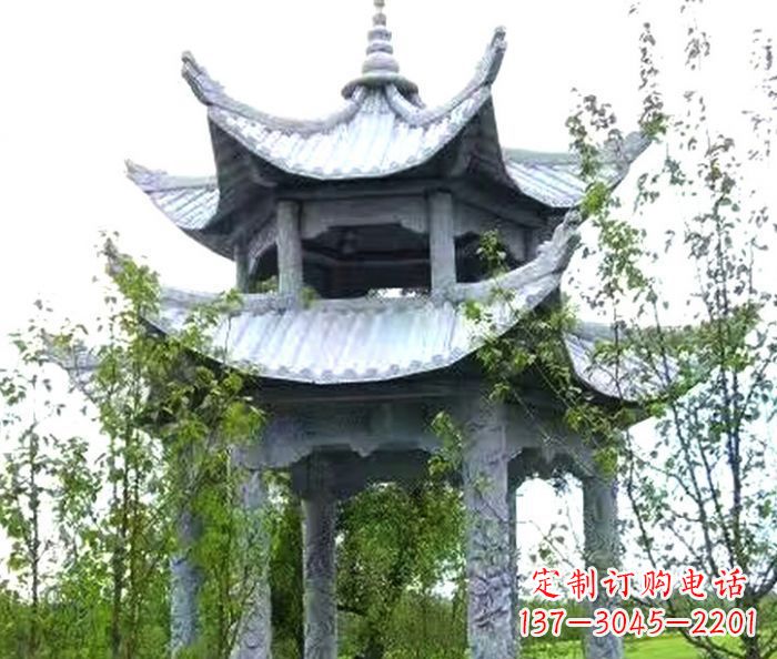 运城园林景观仿古六角石凉亭