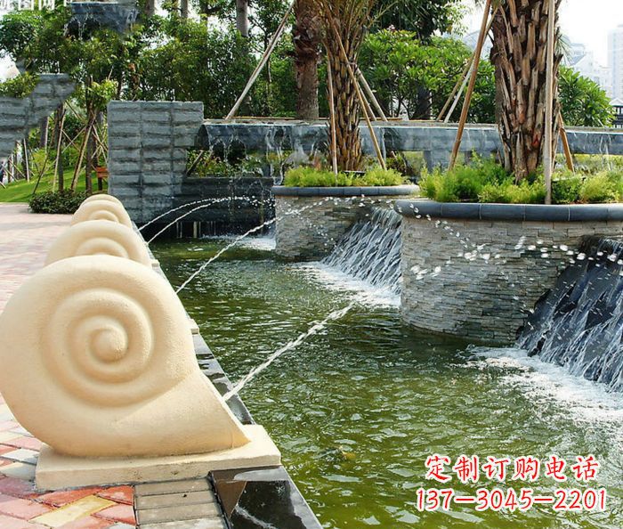 运城园林景观蜗牛喷泉石雕