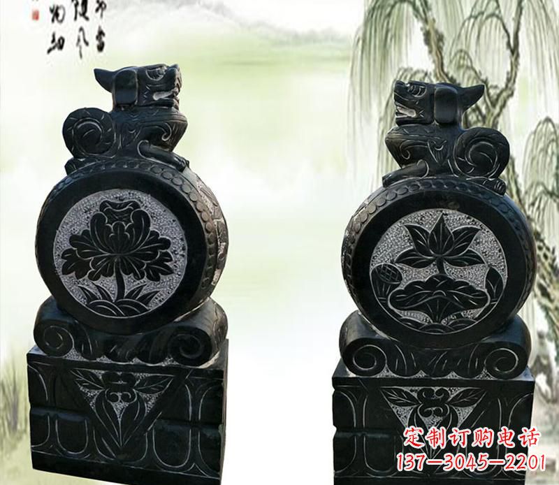 运城园林貔貅门墩石雕