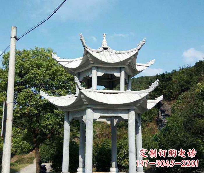 运城园林双层凉亭石雕