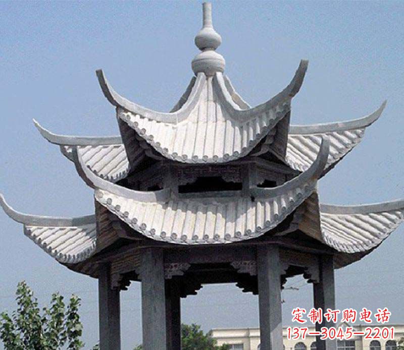 运城园林双层石凉亭景观石雕