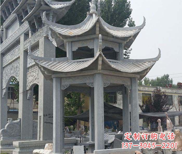 运城园林双层石雕凉亭