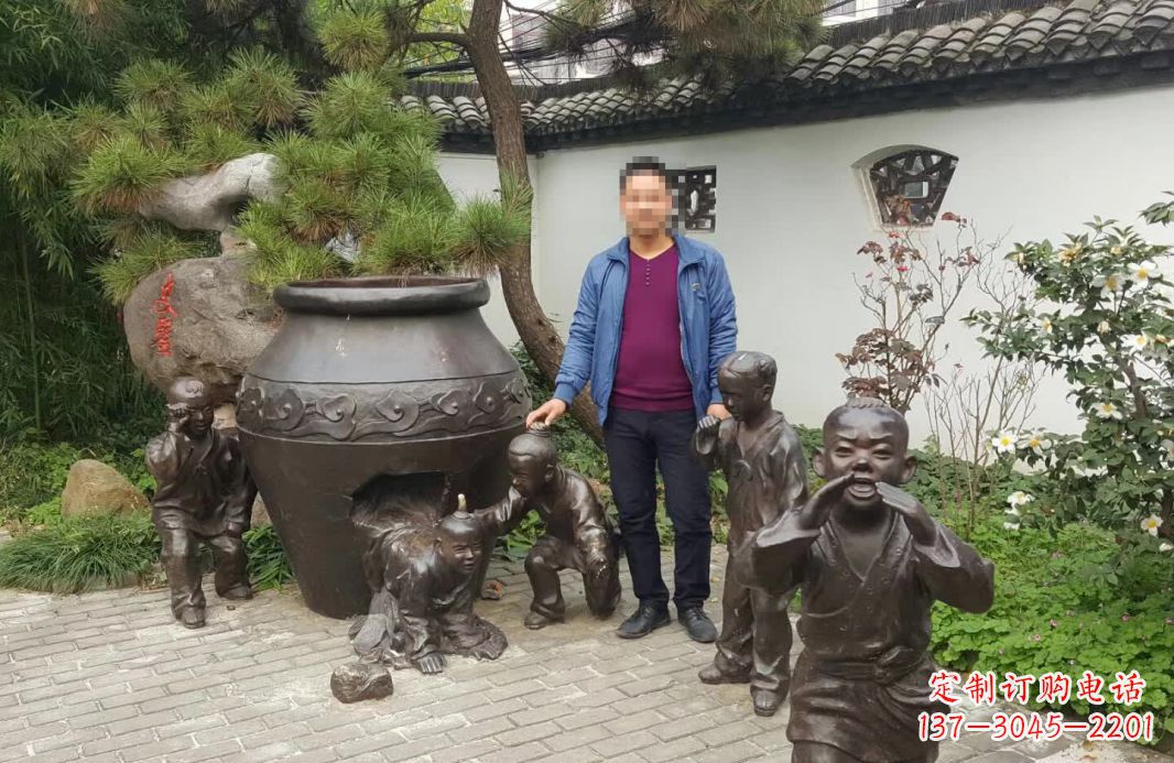 运城园林司马光砸缸铜雕