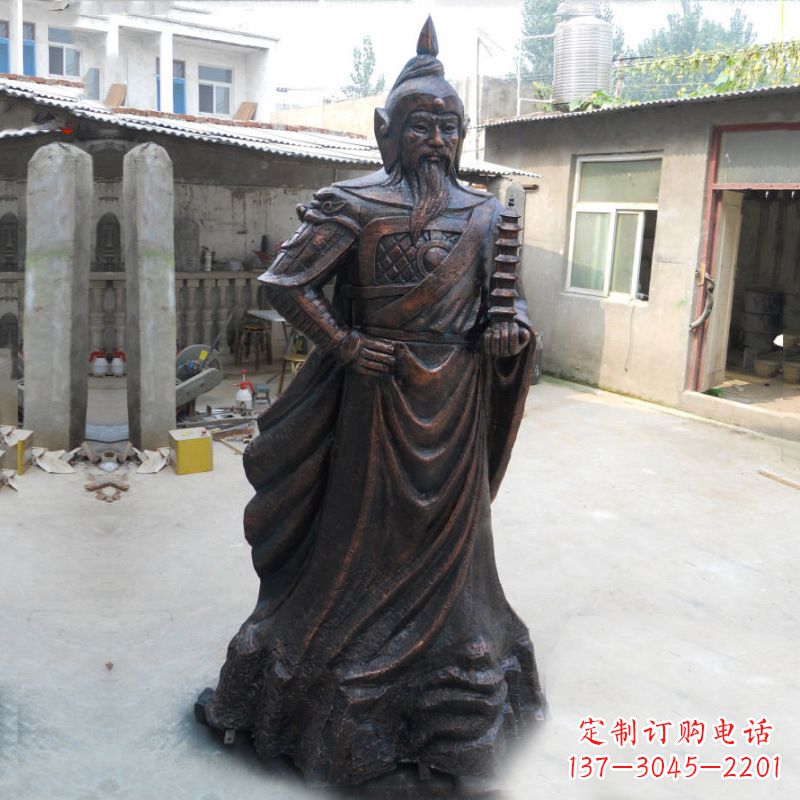 运城战神托塔天王李靖铸铜雕塑