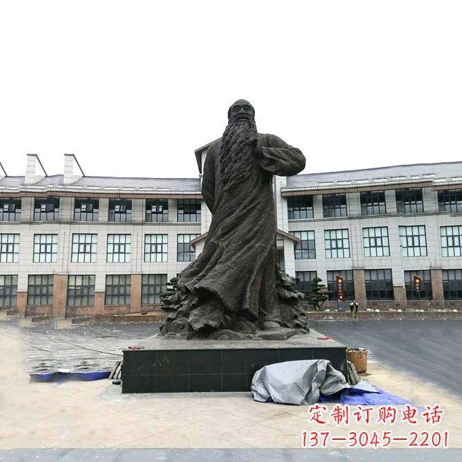运城张大千铜雕塑像-景区广场名人雕塑