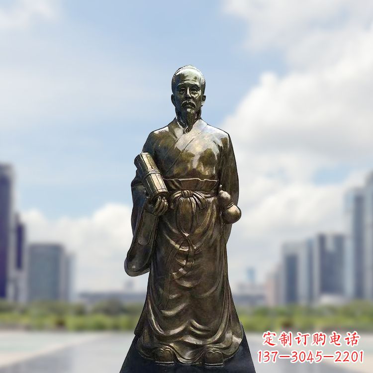 运城张仲景仿铜玻璃钢雕塑