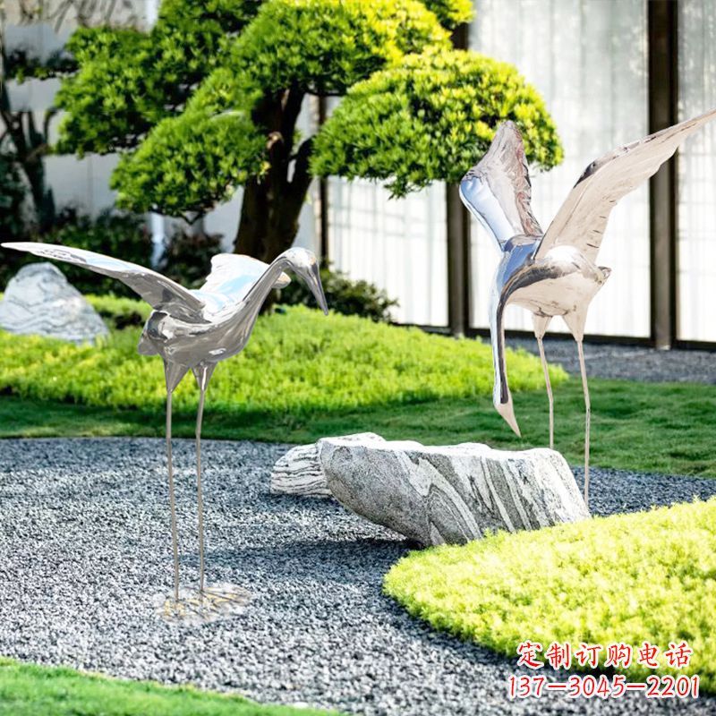 运城长春不锈钢动物鹤雕塑