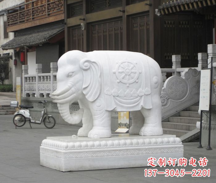 运城招财动物汉白玉大象石雕