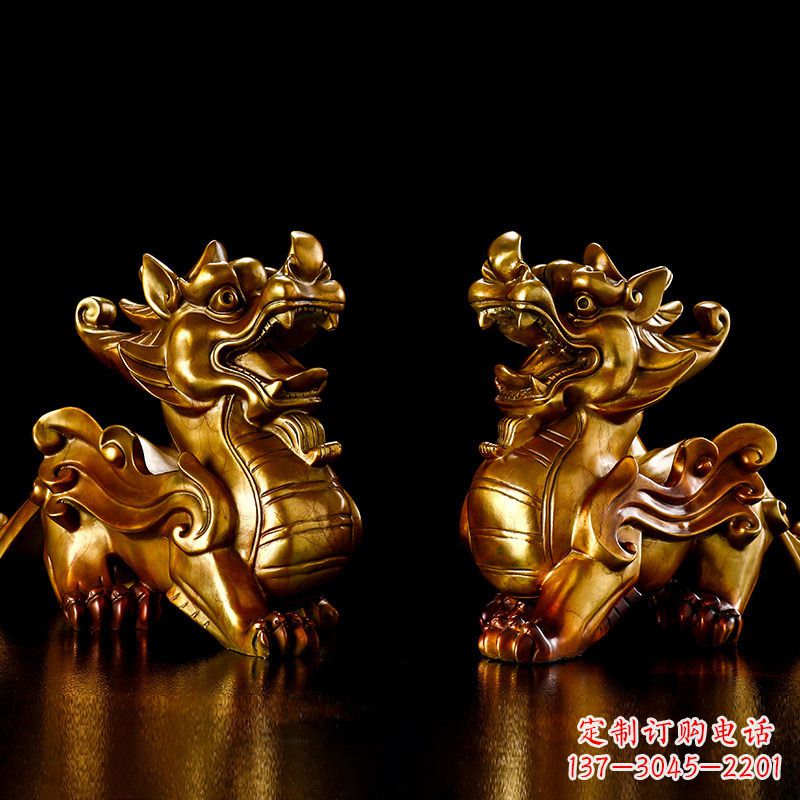 运城招财黄铜貔貅雕塑摆件