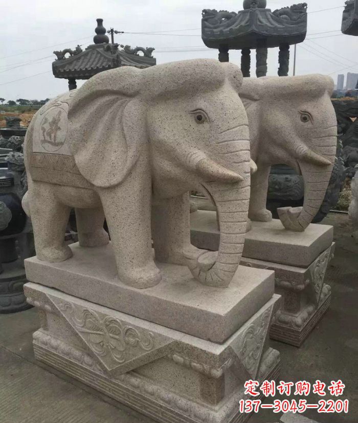 运城招财进宝大理石大象石雕