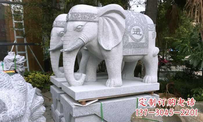 运城招财进宝大理石门口大象雕塑