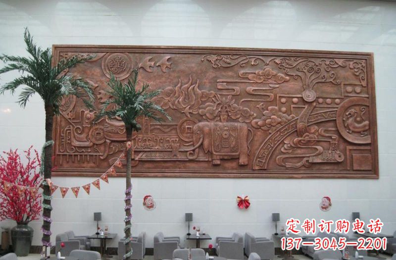 运城招财进宝大象铜浮雕