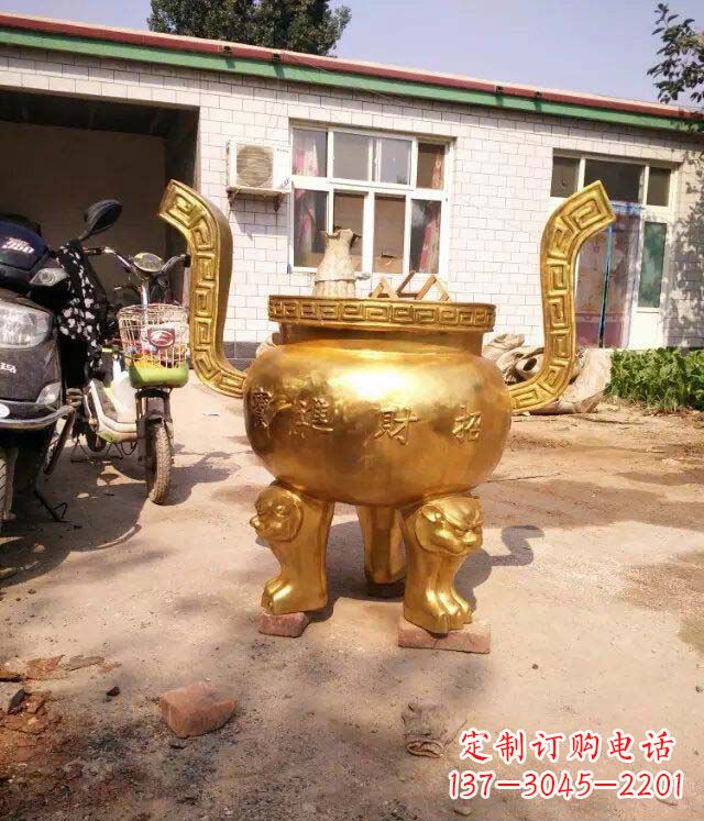 运城招财进宝香炉寺庙铜雕