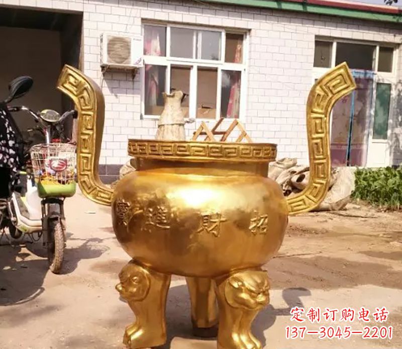 运城招财进宝香炉铜雕